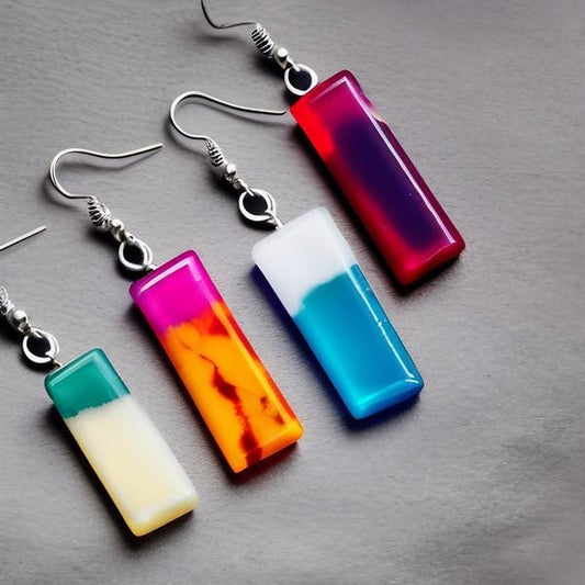 A series of resin charms made with epoxy pigments and dyes.