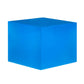 A resin cube made with the Neon Blue Mica Powder Pigment by Pigmently.